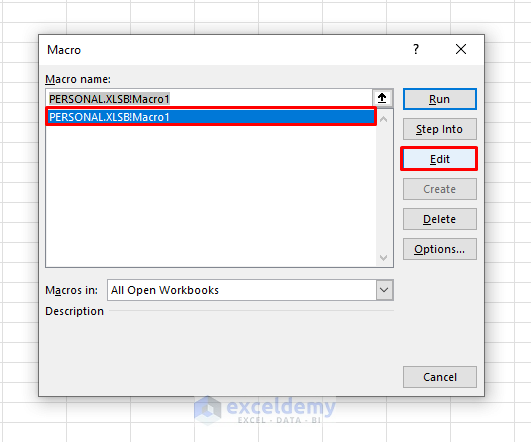 Editing a Macro to solve cannot edit a Macro on a hidden workbook