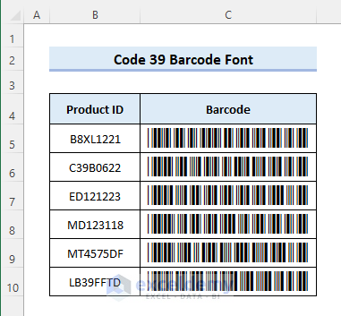 code 39 barcode font