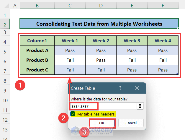Consolidate Text Data from Multiple Worksheets Using Power Query