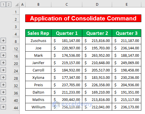 consolidation reference is not valid in excel