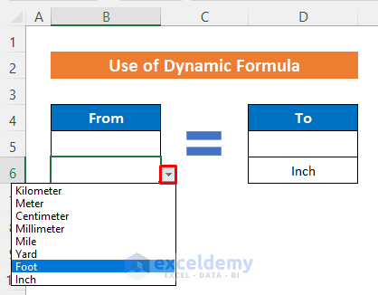 Using Dynamic Formula to Convert Feet to Inches in Excel