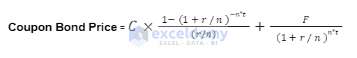 Coupon Bond Price Formula-Calculate Bond Price from Yield in Excel