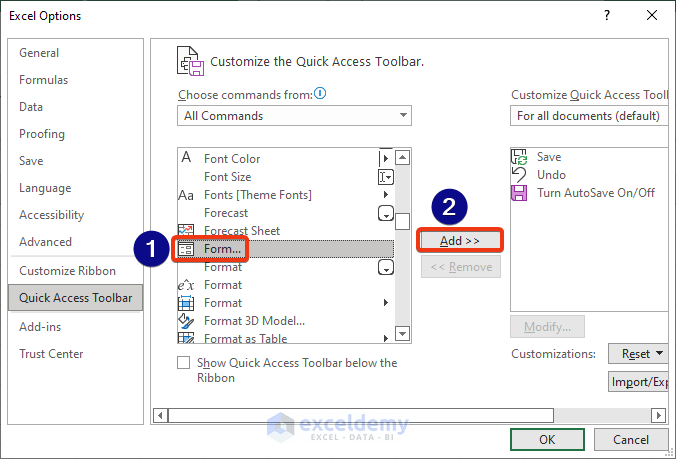 Create Data Log from Customized Excel Form