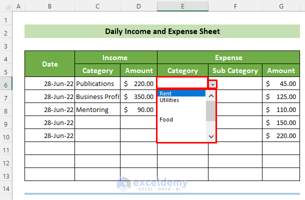 daily income and expense software free download