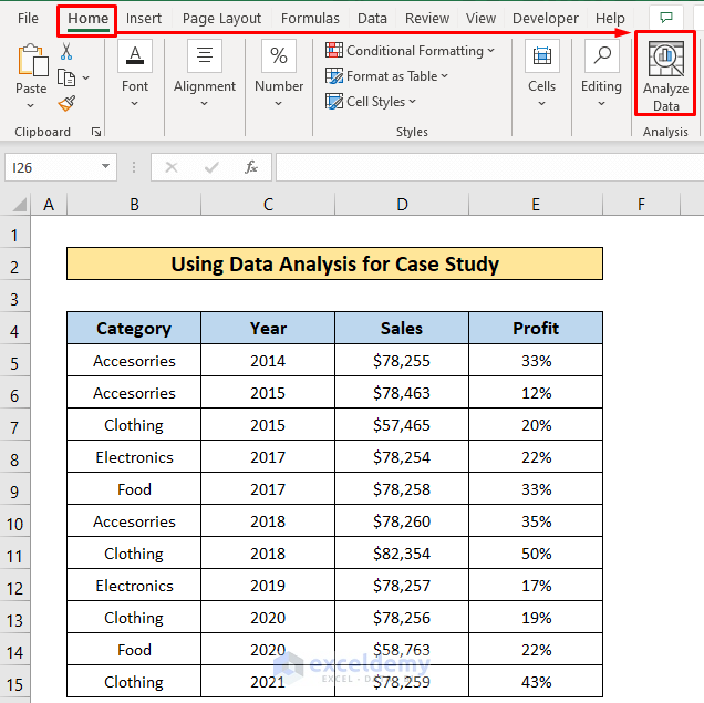 case study of excel