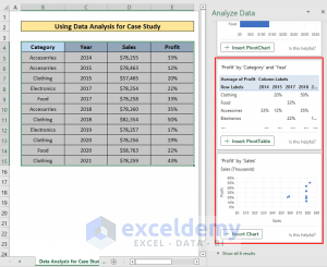 business analyst excel case study