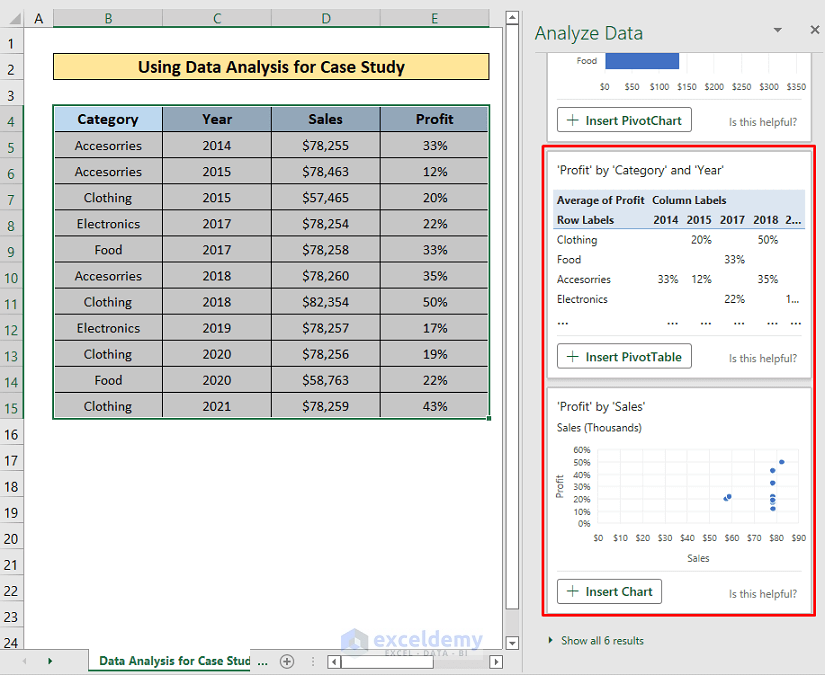 consulting excel case study