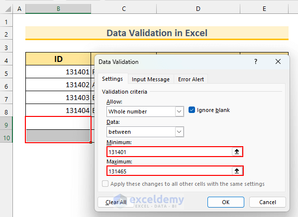 Data Validation and Consolidation in Excel 8