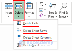 Delete-How to Organize Information in Excel