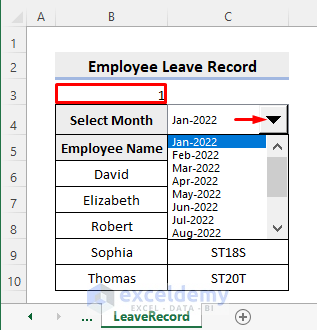 employee leave record format