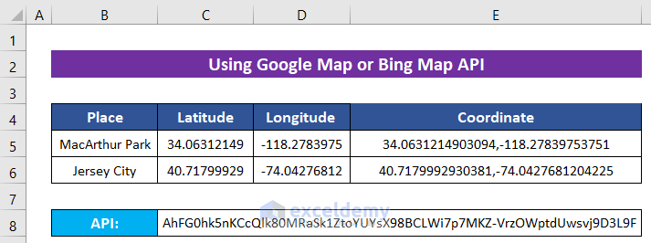 Using Map API to Calculate Miles between Two Addresses in Excel