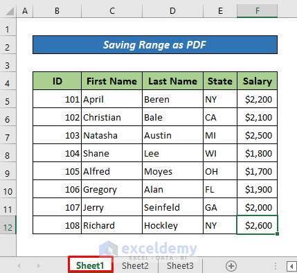 Saving a Range as PDF