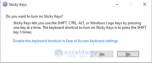 Turn on Sticky Keys to solve not scrolling in Excel