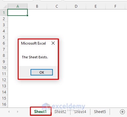 Output to Check If a Sheet Exists or Not Using Excel VBA