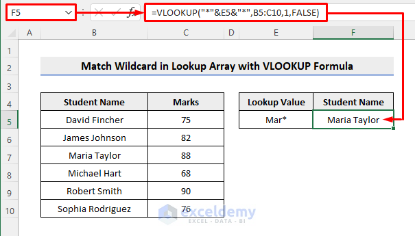 VLOOKUP Formula to Match Wildcard in Lookup Array
