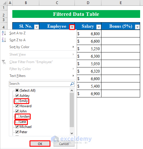 Clear Filter from Data Table Solve Fill Handle Not Working in Excel