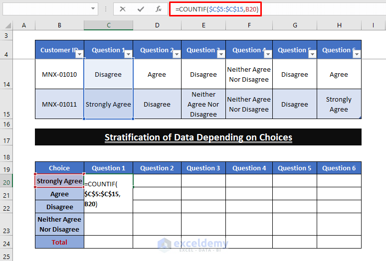 Formula-Analyze Survey Data with Multiple Responses Excel