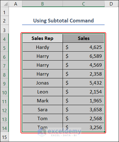 grouping and consolidation tools in excel consolidating data using subtotal command