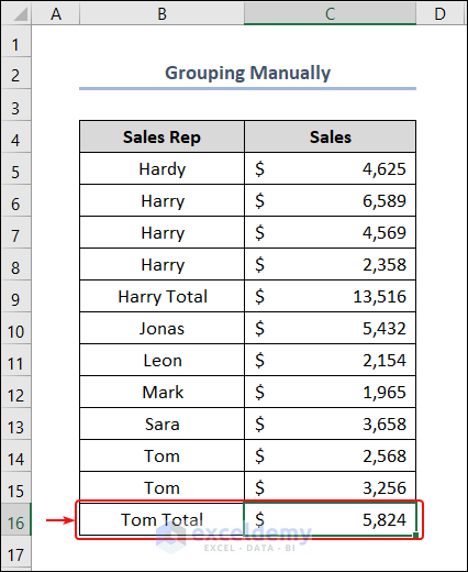 grouping and consolidation tools in excel consolidating data using manual grouping