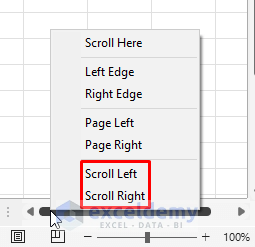 Horizontal Scroll Not Working in Excel