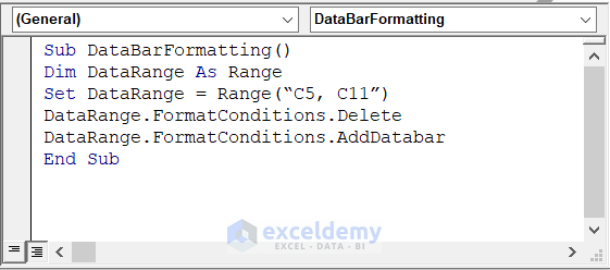 Excel VBA Macro to Add Data Bars