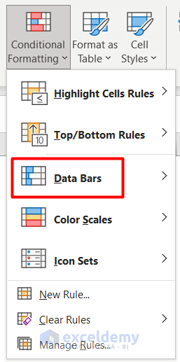 Add Data Bars with Conditional Formatting