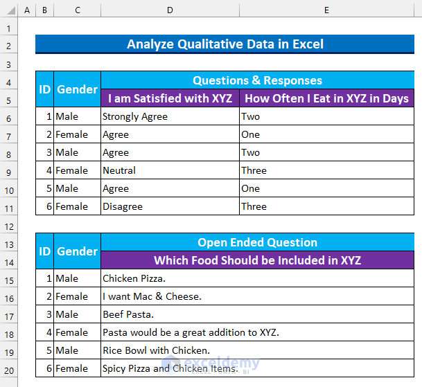 How to Analyze Qualitative Data in Excel Intro