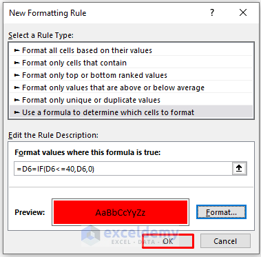 Use IF Function to Apply Conditional Formatting with 3 Color Scale