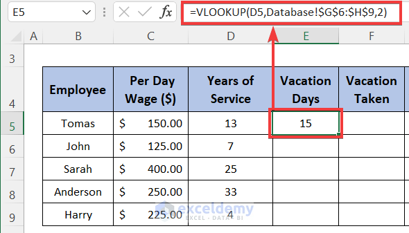 Calculate Allowed Vacation Days