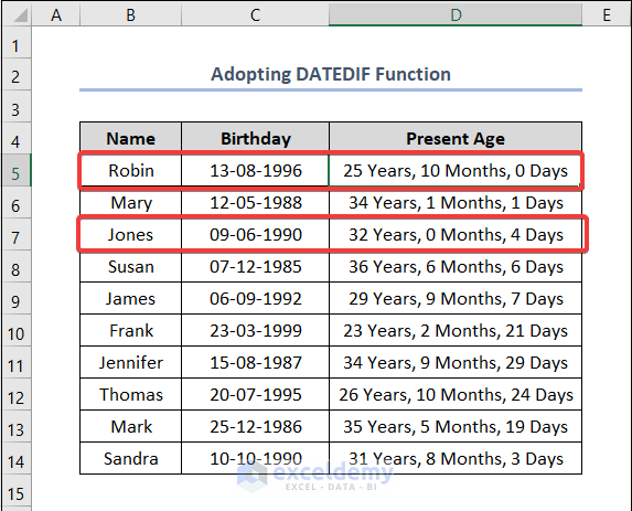 Calculate Age in Excel from Birthday Combining IF with DATEDIF Function