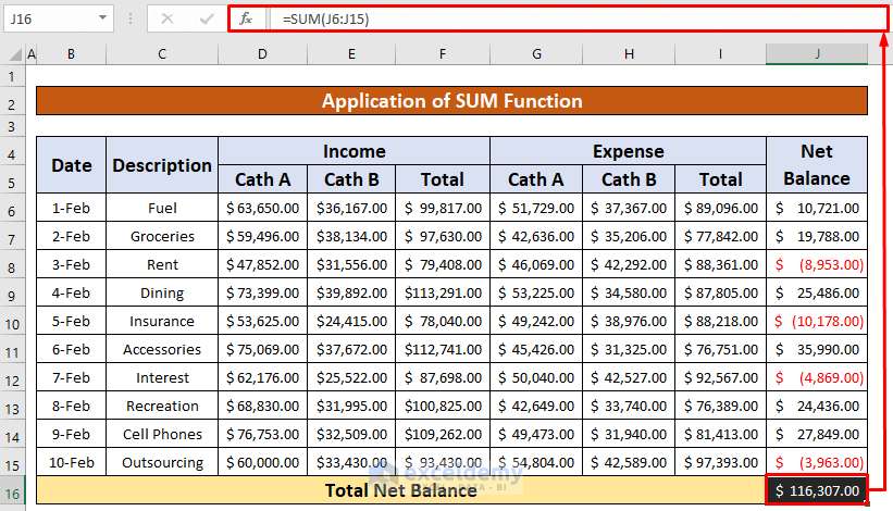 business income and expense worksheet excel