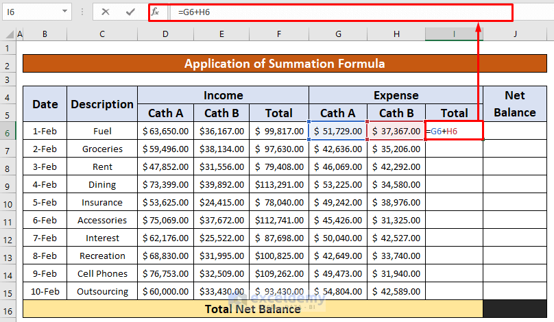 business income and expense worksheet excel