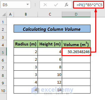 Excel Data Volume How to Calculate Column Volume in Excel (with Quick Steps) - ExcelDemy