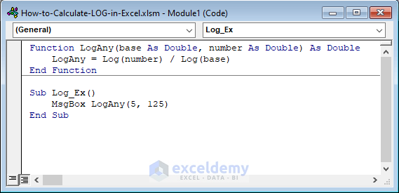 how to calculate log in excel