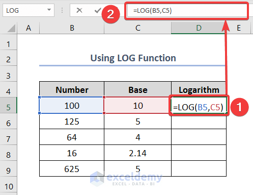 How to Calculate a Logarithm in Excel (6 Methods) - ExcelDemy