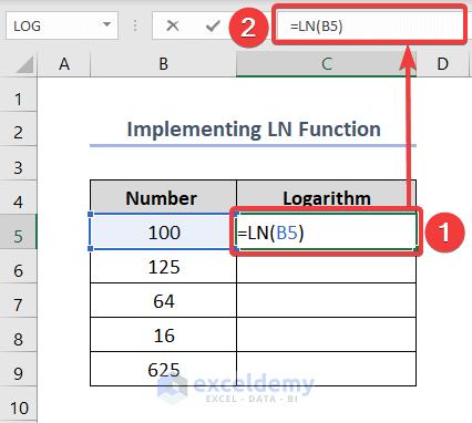 how to calculate log in excel 