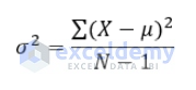 calculate mean variance and standard deviation in excel