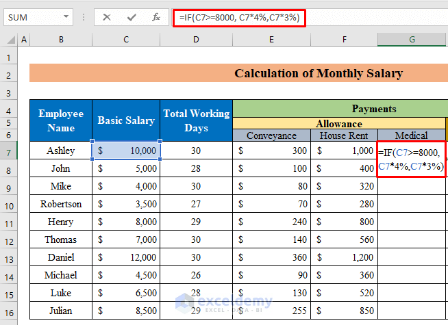 How To Calculate Monthly Salary In Excel With Easy Steps Exceldemy