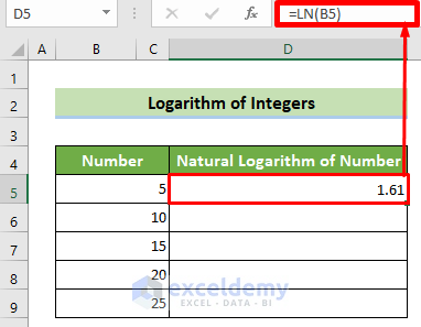 Use the LN Function to Calculate the Natural Logarithm of a Positive Integer