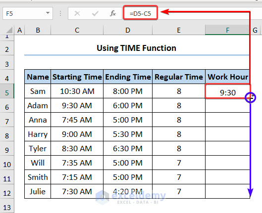 How to Calculate Overtime Percentage in Excel Using TIME Function