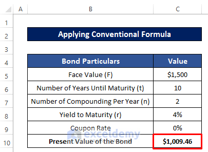 How to Calculate Present Value of a Bond in Excel 