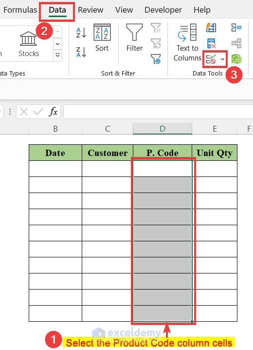 Make a List of Products in Excel