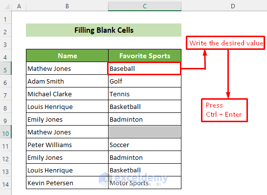 Fill Blank Cells to Clean Up Raw Data in Excel