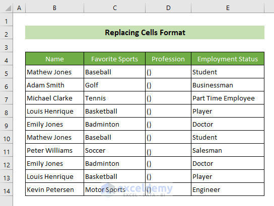 Replaced Cell Format to Clean Up Raw Data in Excel