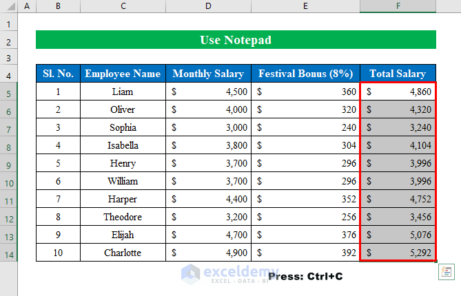 Use Notepad to Convert Formulas to Values in Excel