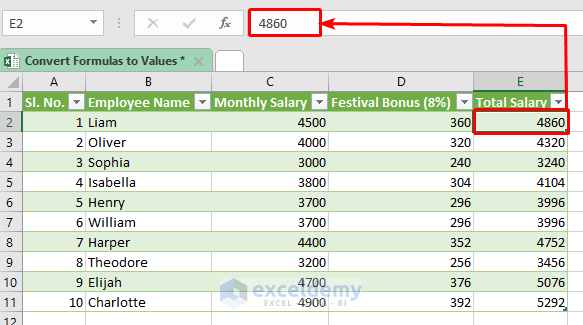 Utilize Power Query to Convert Formulas to Values in Excel