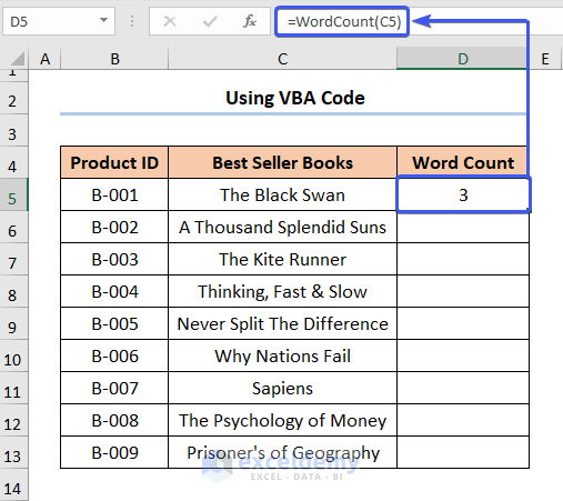 How to Count Words in Excel Column Using VBA Code