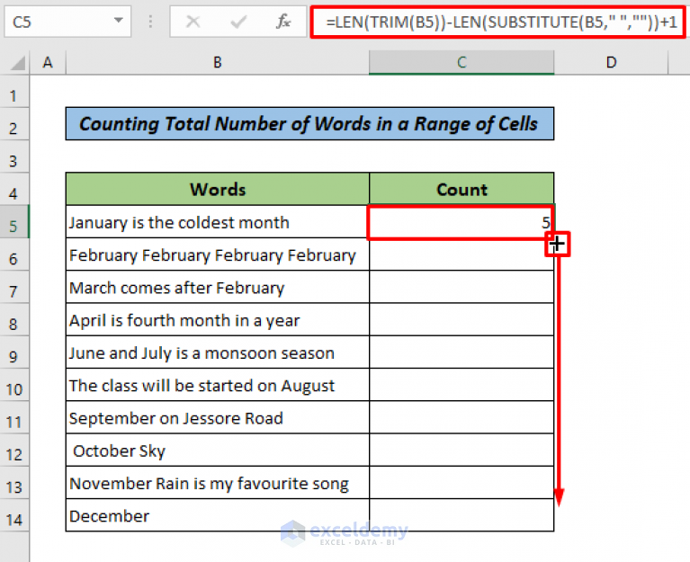 How To Count Words In Excel With Formula 2 Handy Examples 