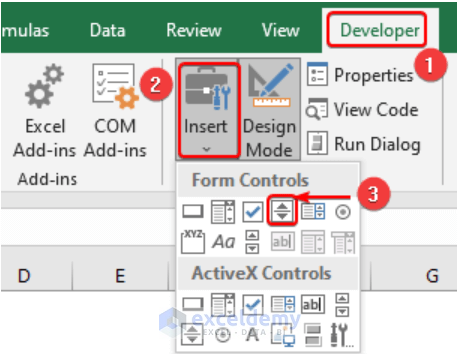 Create a Spin Button in Excel