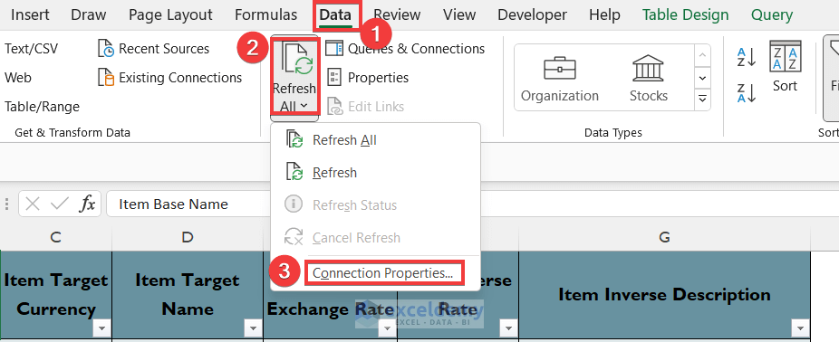 How to Disable Background Refresh in Excel